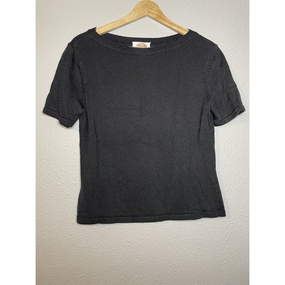 Talbots Tops - Talbots Vintage Top Women's Small Black‎ Short Sleeve y2k 90s